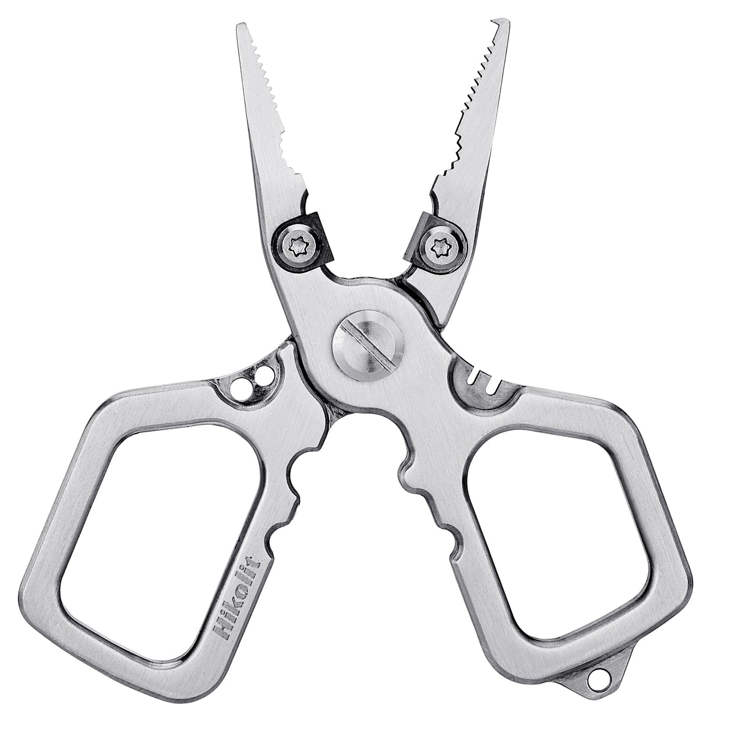 Hikolit 4 inch Fishing Pliers Saltwater Stainless Steel Fishing Pliers with Split Ring Corrosion Resistance Fly Fishing Pliers with Braid Cutters Fishing Gift for Men